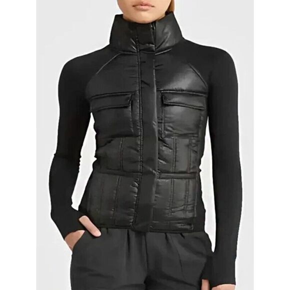 Zella NR481974MI Women's Sz Large Black Hybrid Quilted Jacket - Picture 13 of 14